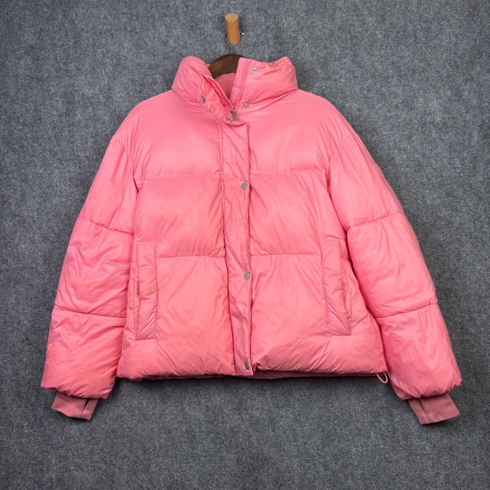 UGG Puffer Jacket Womens Large Pink Keeley Quilted Winter Coat 1131538